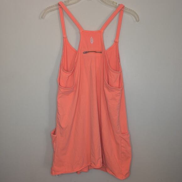Free People Movement Hot Shot Mini Dress with Shorts in Neon Coral, Size Medium - Picture 6 of 8